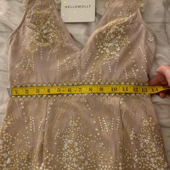 NWT HelloMolly Blush & Gold Dress - Size M - Picture 10 of 12